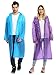 Opret Portable EVA Raincoats for Adults, Reusable Rain Ponchos with Hoods and Sleeves Lightweight Raincoats, Size 45.2" by 24.8"(Blue&Purple)