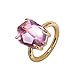 Produktbild KELITCH Damen Ring 18k Gold Überzogen Rose Rosa Kristall Edelstein Ring - Größe RS