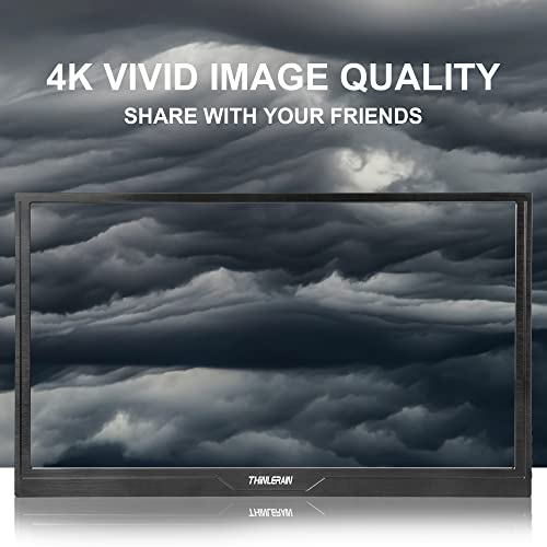 Thinlerain 4K Portable Monitor-15.6" Usb C Monitor Ips Uhd 3840X2160 External Monitor With 75% Srgb 250 Nits Brightness, Usb C Hdmi Usb, Compatible For Laptop,Pc, Phone #TOP1