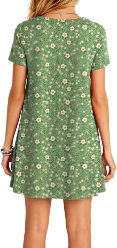 Image of TOPONSKY Women's Casual Plain Simple Loose Flowy Short-Sleeve T-Shirt Dress
