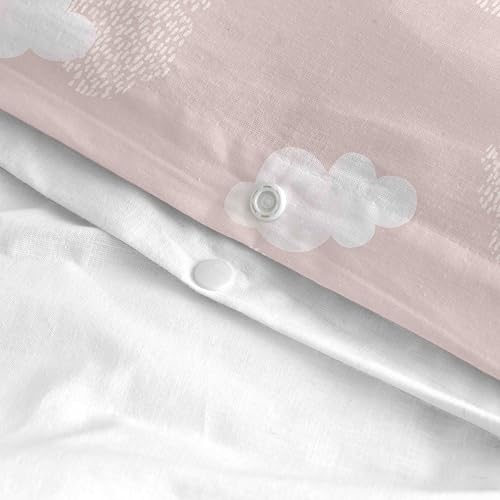 Funda nórdica nubes rosa 155x220 cm transpirable y suave para cama de 80 5