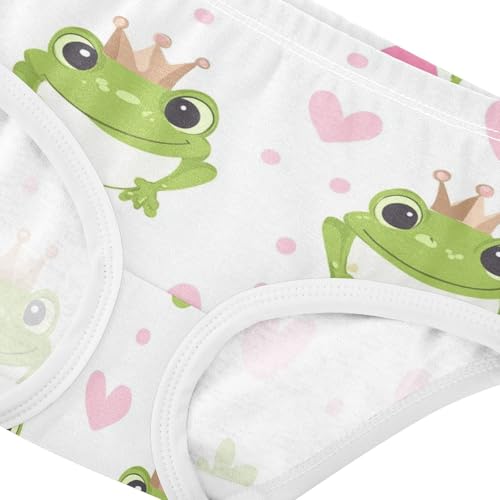 Wusikd Frogs Princess Crown Girls' Underwear Cotton Cute Girls Briefs Soft Toddler Underwear 2T4