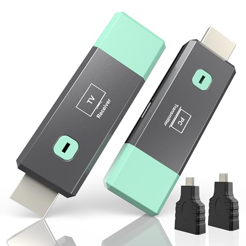 4K Wireless HDMI Transmitter and Receiver, 165ft/50m 1080P Output Portable Plug & Play Wireless HDMI with Micro and Mini Extender Kit for Streaming Video and Audio to Monitor from Laptop & TV Box