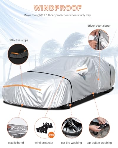 Insauto OXCAMR-115 Car Cover Waterproof All Weathercustom Fit For Toyota Camry Honda Accord 1990-2024, Heavy Duty Outdoor Full Exterior Cover thumb #4