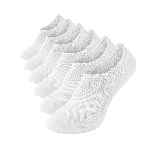 WANDER No Show Socks Women Low Cut Thick Cushion Cotton Socks Non Slip Invisible Casual Socks 6 Pairs