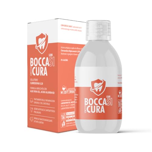 LDM Collutorio Bocca Sicura con Clorexidina 0.20% - Ideale per l'Igiene Orale e per Gengive Infiammate e Sensibili - Senza Alcool, con Aloe Vera e Acido Ialuronico