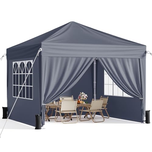 Vinabilia 10x10 Pop Up Canopy with Sidewalls, Instant Portable Canopy Tent with Carry Bag for...