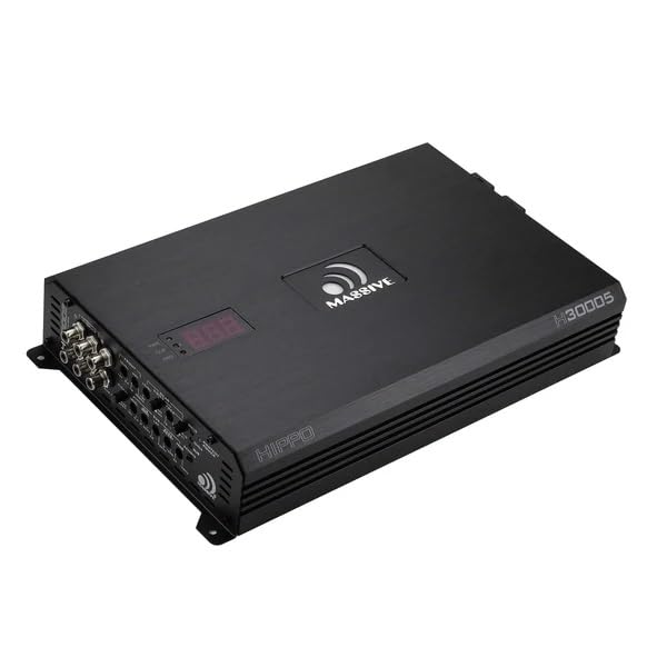 Image of Massive Audio H3000.5 | 5-Channel - 300W RMS x4 @2 Ohm + 1500W RMS Sub @1 Ohm, Class D Full-Range Car Amp, Dual Power Inputs & 3-Way Protection - Hippo Series Amplifier