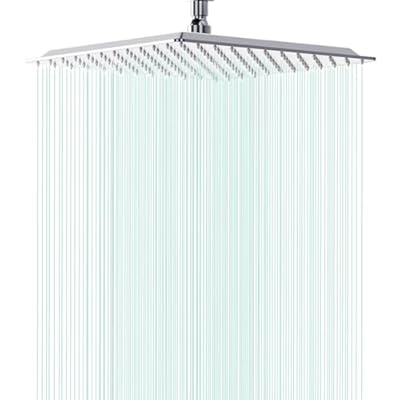 AULEEND Square Shower head, High Flow Stainless Steel Square Rainfall Shower Head, High Pressure Design Even at Low Water Flow (A02 Chrome, 12 Inch)