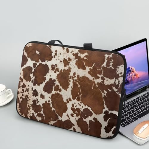 Funda para portátil con estampado de vaca marrón 17 pulg miniatura 2