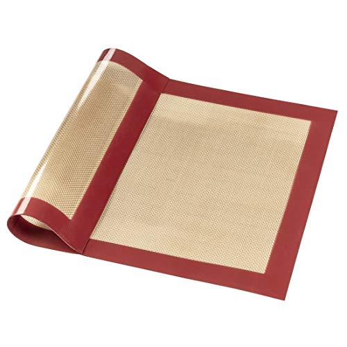 Backmatte aus Silikon (Wiederverwendbar, als Ersatz für Backpapier, eckig, 30x40) rot/braun
