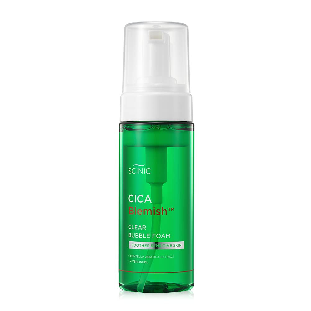 SCINICCica Blemish Clear Bubble Foam 5.07 fl oz(150ml) | The Hypoallergenic Cica Blemish Solution Bubble Foam Cleansing For Acned Skin Relief | Korean Skincare