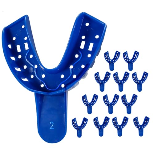 Image of #2, 12PC Tracking Spacer Plastic Dental Impression Trays Small Medium Large Upper-Left Lower-Right
