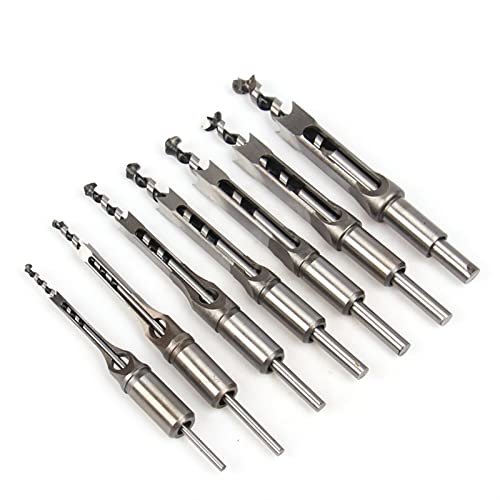 ツイストドリル 1個 6-30mm ツイストスクエアホールドリルビット オーガー ほぞ穴チゼル 延長ソー 木彫り DIY 木工ツール (4個(6.489.512.7))