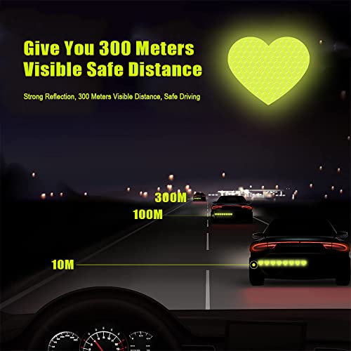 Leniutor 10Pcs/Set Heart Vinyl Decal For Cars, High Intensity Reflective Scratch Cover Diy Stickers For Window Bumper Laptop Auto Decals Waterproof Car Sticker (Pink) #TOP2