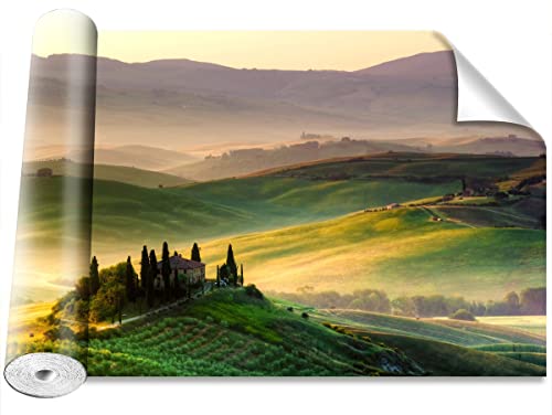 Papier Peint Panorama de Toscane 208x146cm Rénovation Murale Facile