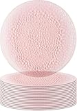 PARTY BARGAINS 13-Inch Charger Plates - 16 Pack, Hammered Pink, Heavy-Duty Disposable Chargers for Elegant Dining - Ideal for Weddings and Formal Events