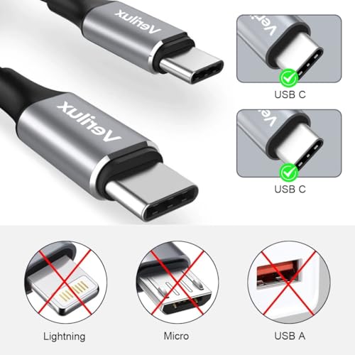 Image of Verilux 3M /9.8Ft Type C to Type C Cable, PD 60W Fast Charging USB C Cable, 480Mbps Data Transfer Cable Nylon Braided C to C Type for iPhone 17 /16 /15, Galaxy S25 /S24 /S23, MacBook, iPad
