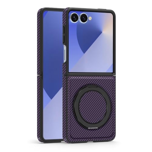 Coque Galaxy Z Flip 7FE violette avec anneau pour vos vidéos au quotidien