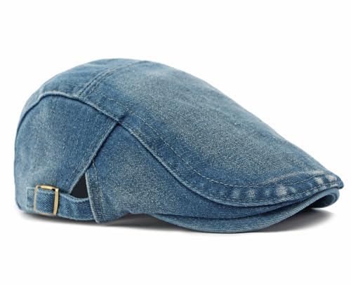 Image of Cotton Newsboy Cap,Breathable Ivy Gatsby Cabbie Beret Hat for Men's Women Driving Hunting Golf