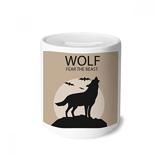 Tirelire en céramique halloween loup citrouille pour chambre enfant déco originale