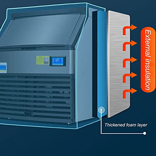 ywewsq Kommerzielle Eismaschine, 125kg/24h Eiswürfelbereiter mit 30kg Eisspeicherkapazität, freistehende… – Bild 4
