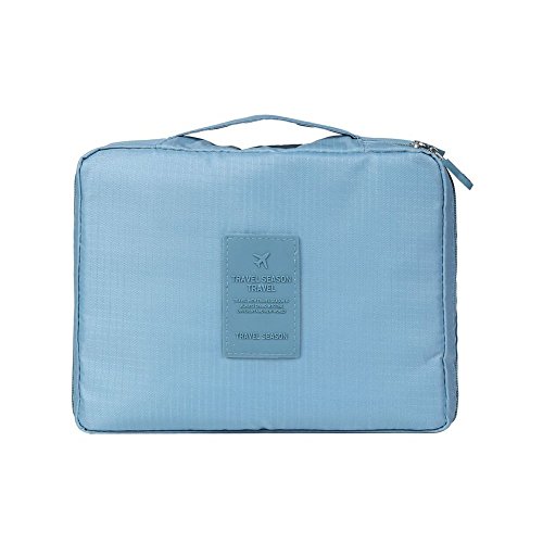 Huluwa Toiletry Bag, Multifunction Cosmetic Bag, Portable Makeup Pouch Waterproof Travel Hanging Organizer Bag, Light Blue