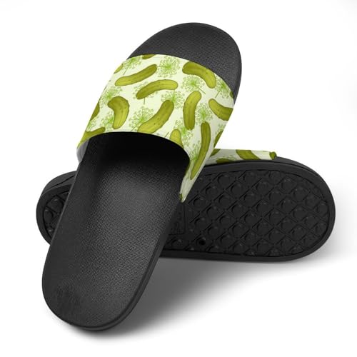 Dill Pickles Womens Slide Sandals Non Slip Summer House Slippers for Girls Slip-on Flip Flops4
