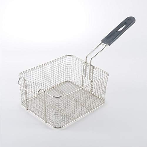Square Fry Basket with Rubber Handle Grip - Designed for Chefs and Commercial Kitchens & Perfect for Your Home