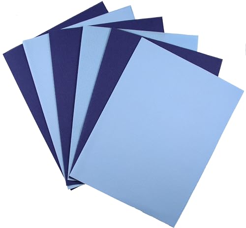 Image of KCS 4 /6 pc of 12 inch x 18 inch(30cmx45cm) 18CT Counted Cotton Aida Cloth Cross Stitch Fabric (6 pc, Light Blue+Royal Blue)