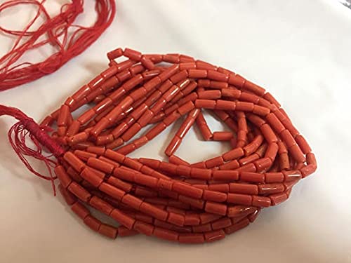 Perles corail stick italien rouge naturel 6mm 8mm fil 15 pouces pour création bijoux