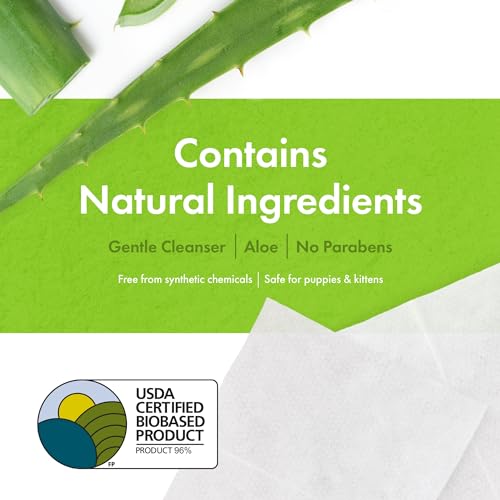Image of Petkin Plant-Based EyeWipes, 80 Wipes, 2 Pack - Biobased & Sustainable Pet Eye Wipes for Dogs & Cats - Cleans Eye Area, Dirt & Tear Stains - Consciously Cleans & Conditions - Easy to Use - Unscented