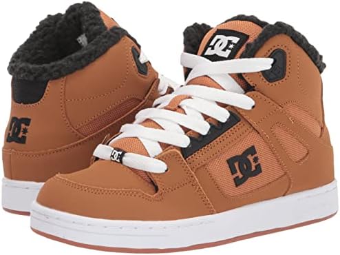 DC Boy's Pure HIGH-TOP WNT Youth Skate Shoe, Brown/Wheat, 11.5 Big Kid | Image 6
