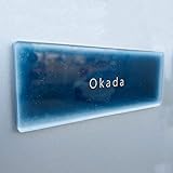 [AnglersLife] アクリル 表札 長方形 銀箔 文字 戸建て マンション アパート ネーム プレート ゴシック体 (180×72mm, サファイヤブルー)