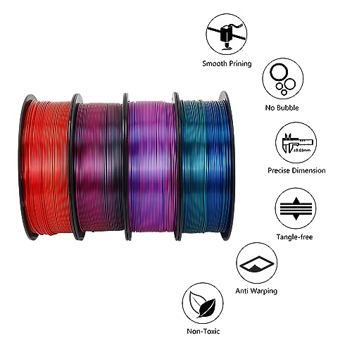 Image of Kingroon Dual Color 1.75 mm Silk Blue Green PLA Filament, Fit Most FDM 3D Printers, Dimensional Accuracy + /- 0.03 mm, 1kg Spool(2.2lbs), 3D Printer Silk PLA Shiny Filament-(Blue Green)