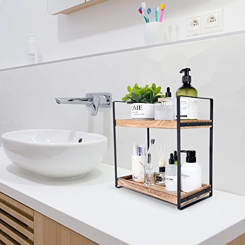 Giftacity BOC220629 2-Tier Countertop Organizer For Bathroom Counter Wood Bathroom Counter Organizers Shelf Cosmetic Storage thumb #1