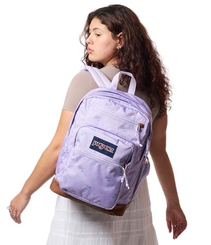 Image of JanSport Cool Backpack with 15-inch Laptop Sleeve, Large Computer Bag Rucksack with 2 Compartments, Ergonomic Straps, Pastel Petals - Lilac
