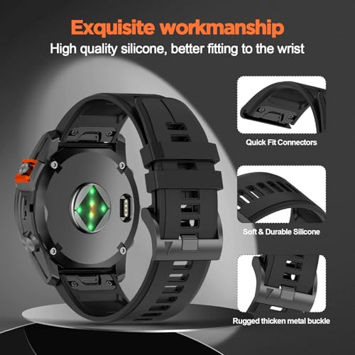 Image of XMUXI Compatible With Garmin Fenix 8 43mm Silicone Watch Band Fenix 7S pro /Fenix 6S Pro /Fenix 5S Plus,Quick fit 20mm Replacement Strap for Descent Mk3i 43mm /Mk2s /Approach S70 42mm(No Watch)
