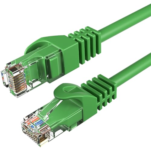 Cables Direct Online Cat6 200FT Network Ethernet Patch Cable, 550Mhz Internet Wire, Compatible with PC, Laptop, Modem, Router, TVs, Printer Cord, Consoles for Home and Office, Green