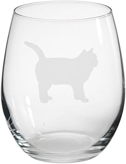 British Shorthair Cat Engraved Stemless Tumbler Glass, Gift for Women, Gift for Men, Cat Gift