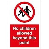 No Children Allowed Beyond This Point Sign Metal Sign 8x12 Inch Notice Danger Warning Caution for Outdoor & Indoor