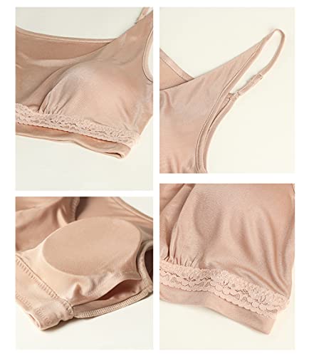 Women Pure Silk Sexy Top Vest with Bra Shirt Summer Tank Top Sport Yoga Sleeveless T Shirt Underwear3
