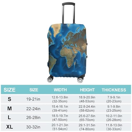 Luggage Cover Dustproof Anti-scratch Suitcase Cover Elastic Travel Suitcase Protector World Map Washable Baggage Case Luggage Sleeves Fits 18-32 Inch Luggage2