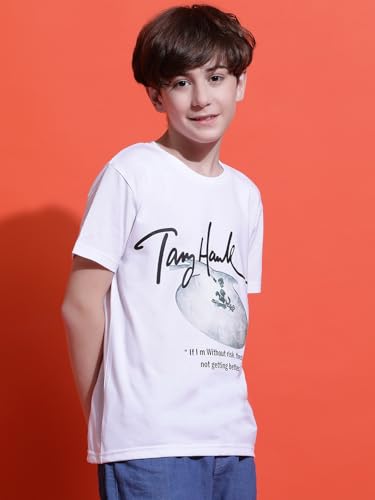 Image of Li'l Tomatoes Boys Cotton T-Shirt | Graphic Printed Half Sleeve Casual Summer Wear | Soft & Breathable | 9-16 Years