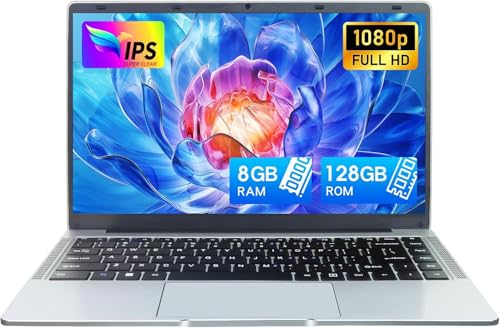Image of BINTEC 14 inch Ultrabook Laptop, 8 GB RAM 128 GB ROM SSD, 1920 x 1080 Pixels, Celeron J4105 (up to 2.5 GHz), Dual WiFi, 2xUSB 3.0