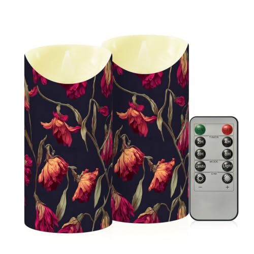 Velas navideñas sin llama retro rojas de cera sin perfume para graduación pack de 2 2