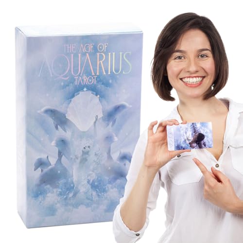 Jeu de tarot de bureau, portable 78 cartes Oracle en anglais, 10,4 x 6,1 cm, aperçus psychologiques et mystiques, jeu de cartes de divination pour réfléchir...
