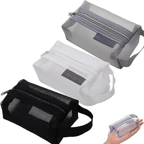 ポータブルスクエアメッシュストレージバッグ、メイクストレージバッグ、多色、メイクケース
