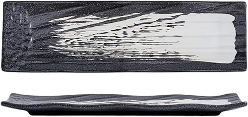 長角皿 2枚セット 陶器 お皿セット すし 焼き物皿 魚 皿 刺身皿 焼き魚皿 寿司皿 長皿 魚料理 和食 揚げ物 お茶 ソース入 薬味壺 長方形 プレート 食器 レストラン 居酒屋 和風 磁器 おしゃれ 和風デザイン 多用途長皿 (長角皿7,2枚セット(