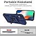 YZOK for iPhone XR Case,with Camera Lens Cover HD Screen Protector,[Military Grade] Ring Car Mount Kickstand Hybrid Hard PC Soft TPU Shockproof Protective Case for iPhone XR-Blue